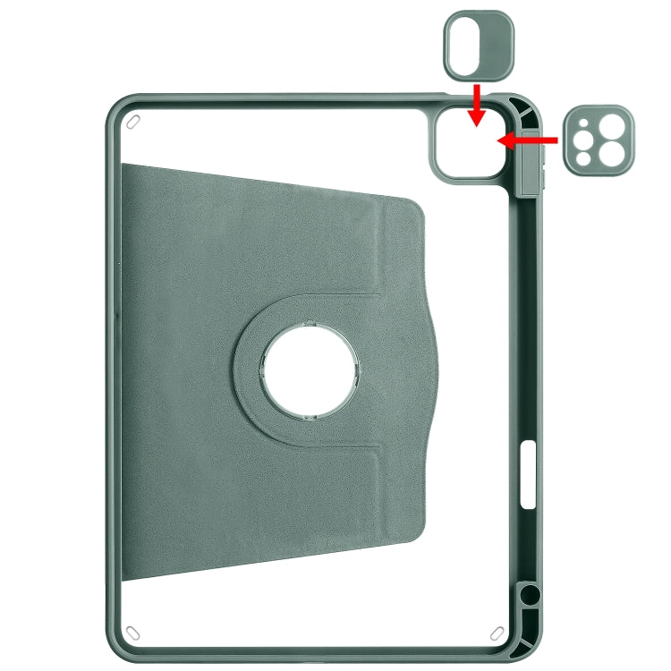 For iPad Pro 11 2025 / 2024 Acrylic 360 Degree Rotation Holder Leather Tablet Case