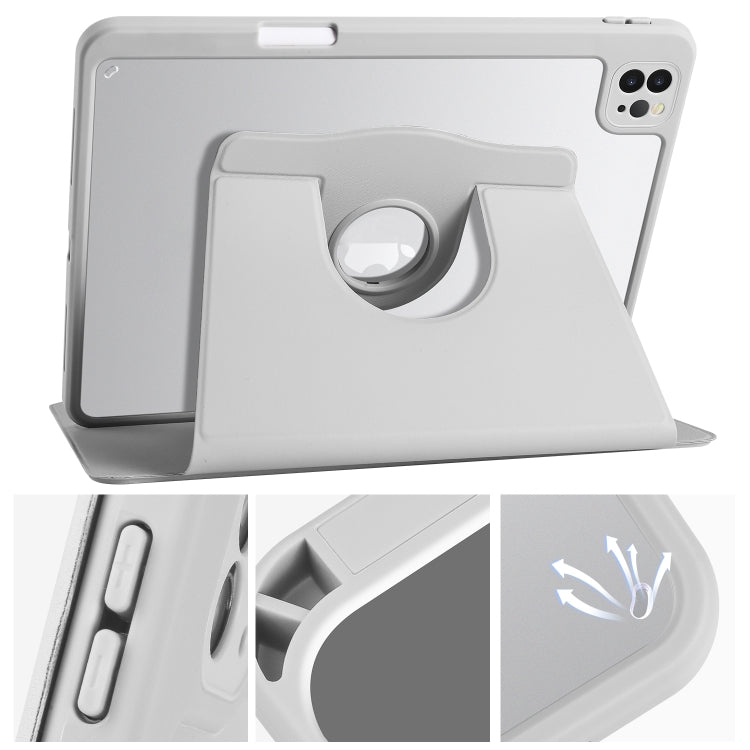 For iPad Pro 11 2025 / 2024 Acrylic 360 Degree Rotation Holder Leather Tablet Case