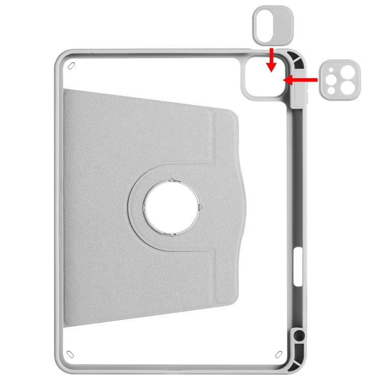 For iPad Pro 11 2025 / 2024 Acrylic 360 Degree Rotation Holder Leather Tablet Case