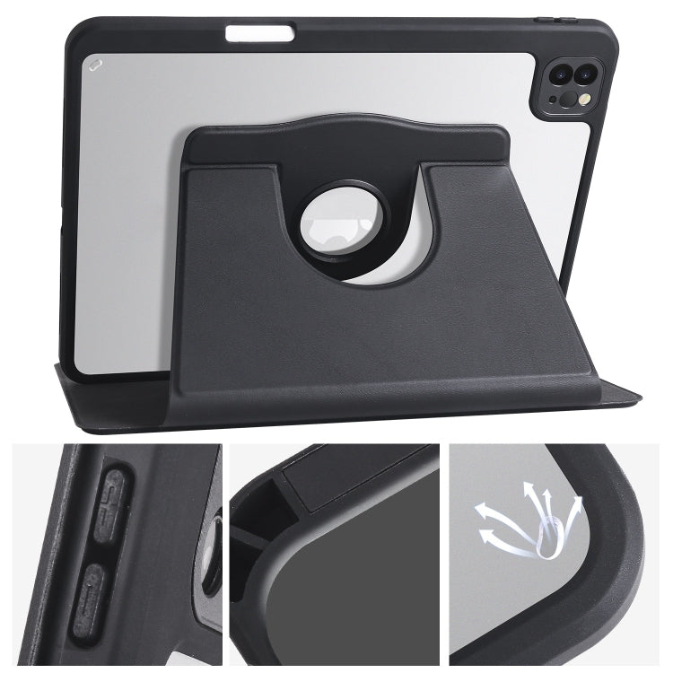 For iPad Pro 13 2025 / 2024 Acrylic 360 Degree Rotation Holder Leather Tablet Case
