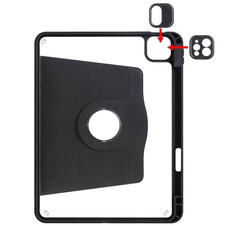 For iPad Pro 13 2025 / 2024 Acrylic 360 Degree Rotation Holder Leather Tablet Case
