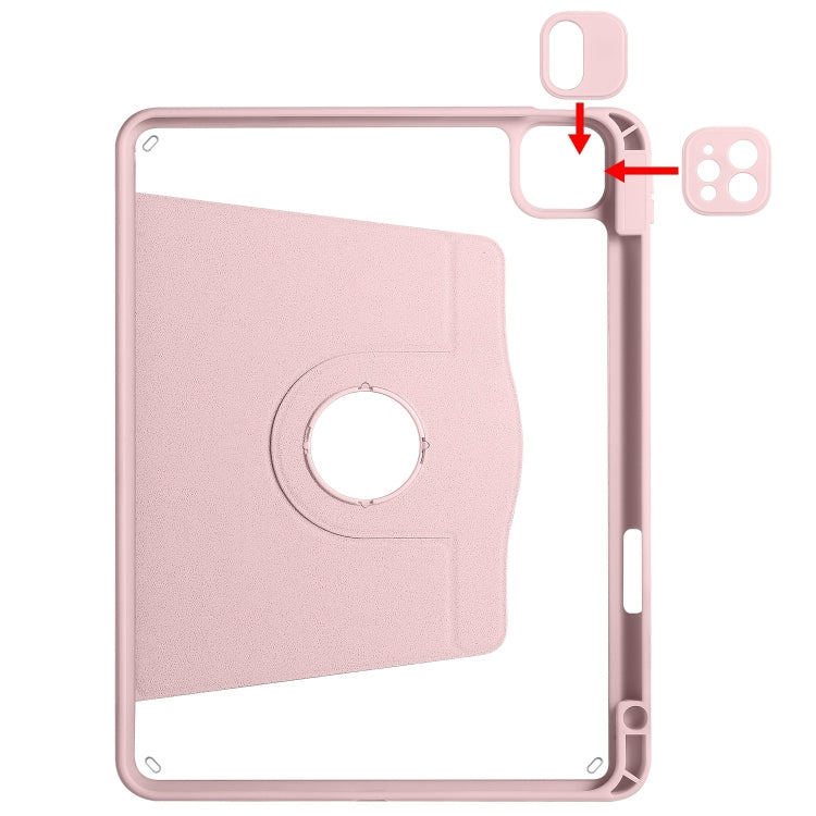 For iPad Pro 13 2025 / 2024 Acrylic 360 Degree Rotation Holder Leather Tablet Case