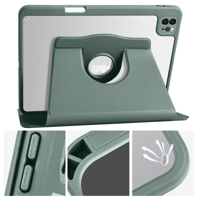 For iPad Pro 13 2025 / 2024 Acrylic 360 Degree Rotation Holder Leather Tablet Case