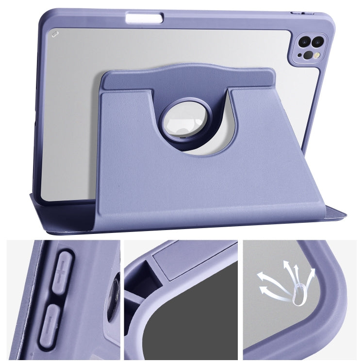 For iPad Pro 13 2025 / 2024 Acrylic 360 Degree Rotation Holder Leather Tablet Case