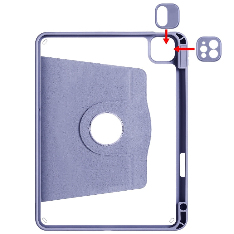 For iPad Pro 13 2025 / 2024 Acrylic 360 Degree Rotation Holder Leather Tablet Case