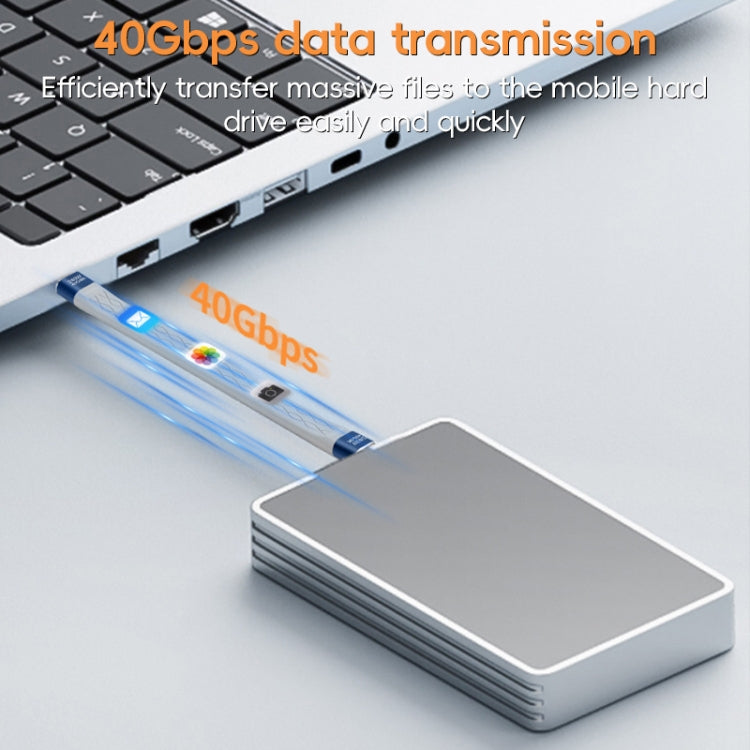 240W 40Gbps USB-C / Type-C to Type-C Flexible FPC Charging Data Cable, Length: 13.3cm - Grey