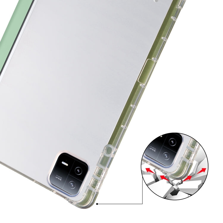 For iPad Pro 13 2025 / 2024 3-fold Clear TPU Smart Leather Tablet Case with Pen Slot