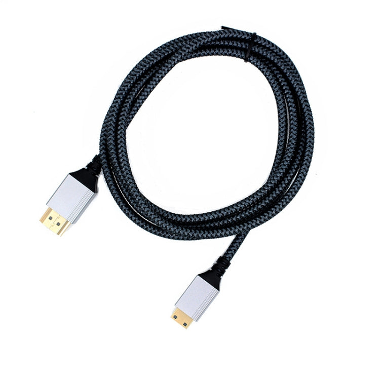 HDTV to Mini HDTV 4K UHD Video Transmission Braided Cable, Length:1.5m - Grey