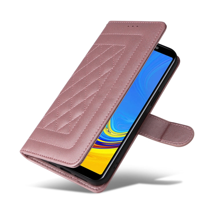 For Samsung Galaxy A7 Diamond Lattice Leather Flip Phone Case