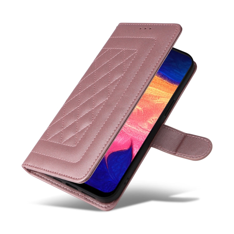 For Samsung Galaxy A10 Diamond Lattice Leather Flip Phone Case
