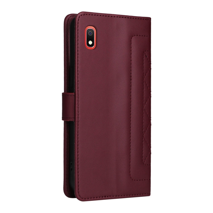 For Samsung Galaxy A10 Diamond Lattice Leather Flip Phone Case