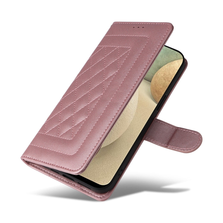 For Samsung Galaxy A12 / M12 Diamond Lattice Leather Flip Phone Case