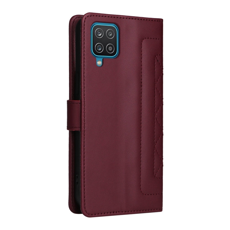 For Samsung Galaxy A12 / M12 Diamond Lattice Leather Flip Phone Case