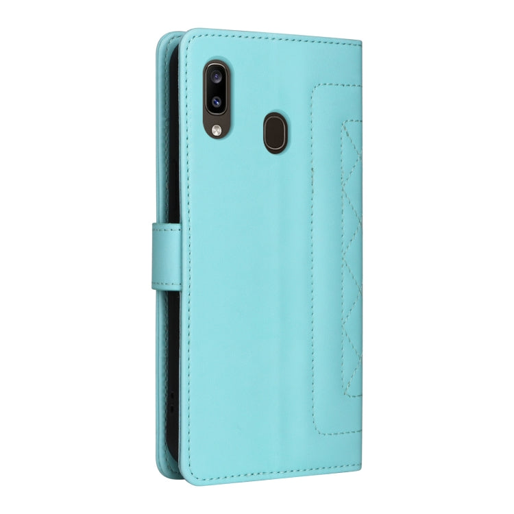 For Samsung Galaxy A20 / A30 Diamond Lattice Leather Flip Phone Case