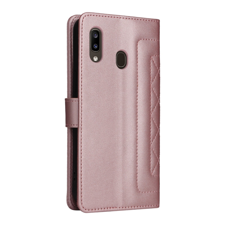 For Samsung Galaxy A20 / A30 Diamond Lattice Leather Flip Phone Case