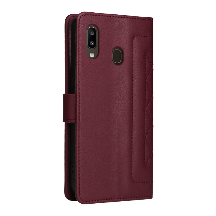 For Samsung Galaxy A20 / A30 Diamond Lattice Leather Flip Phone Case