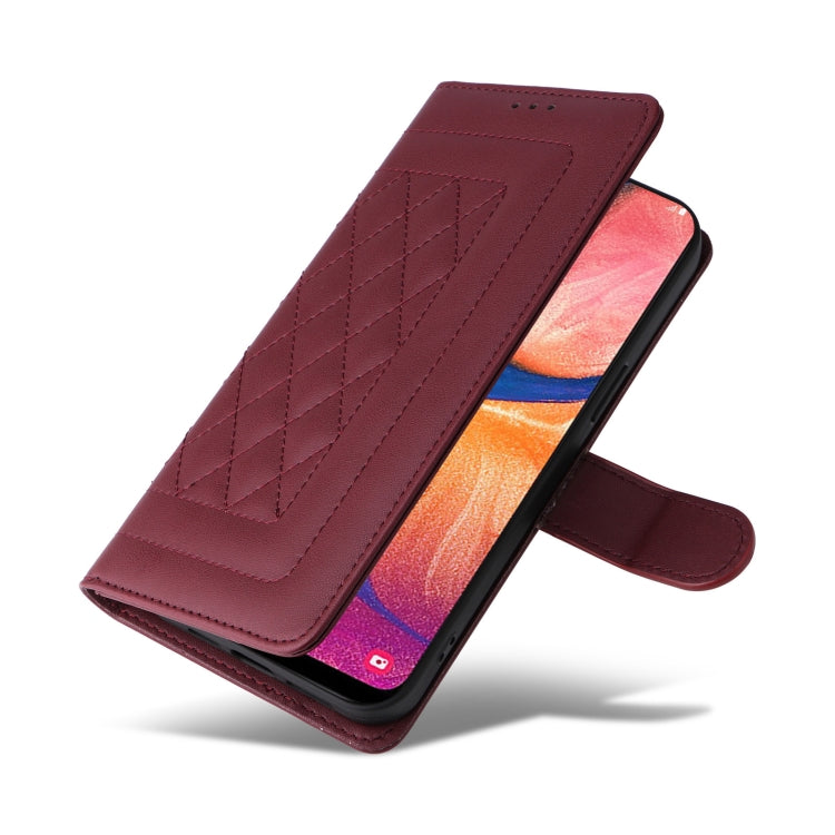 For Samsung Galaxy A20 / A30 Diamond Lattice Leather Flip Phone Case