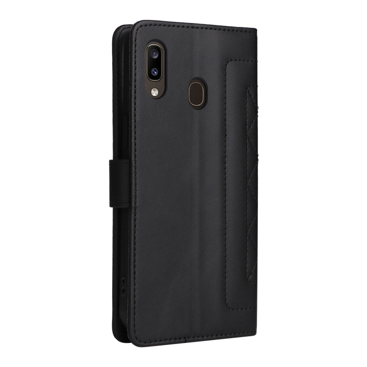 For Samsung Galaxy A20 / A30 Diamond Lattice Leather Flip Phone Case