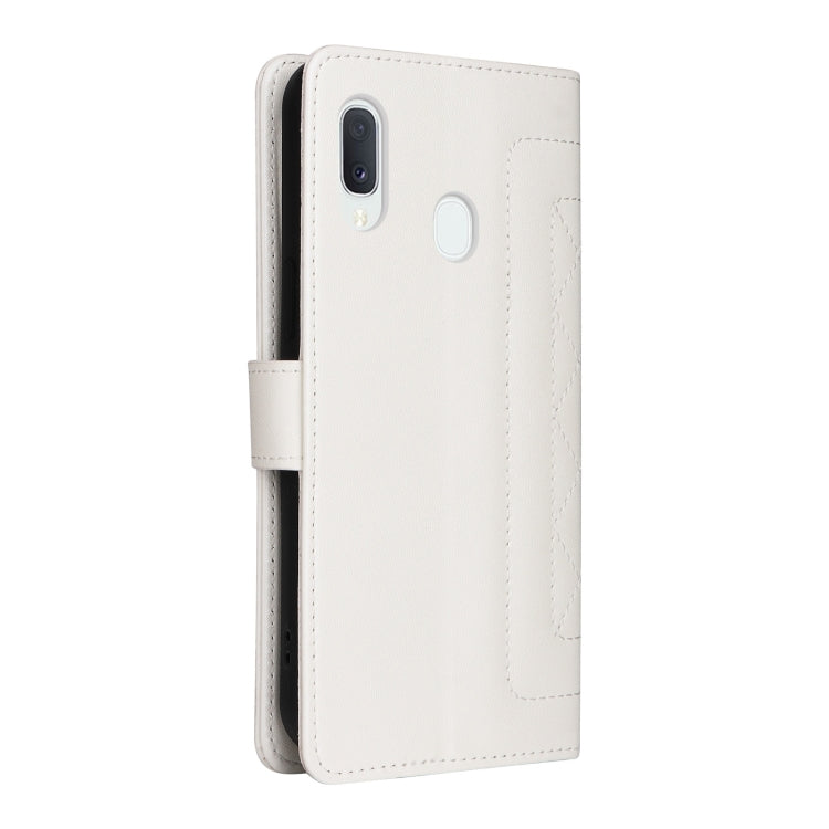 For Samsung Galaxy A20e Diamond Lattice Leather Flip Phone Case