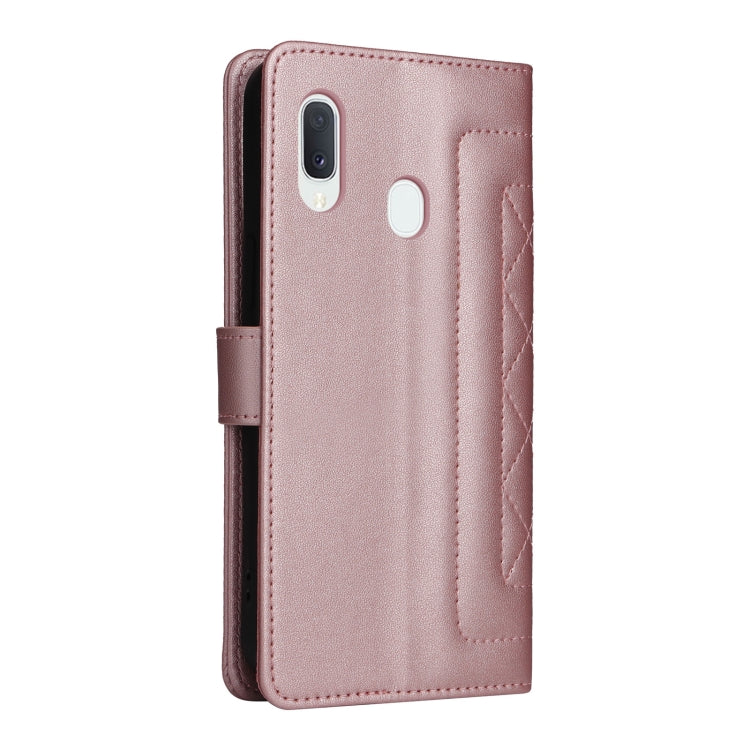 For Samsung Galaxy A20e Diamond Lattice Leather Flip Phone Case