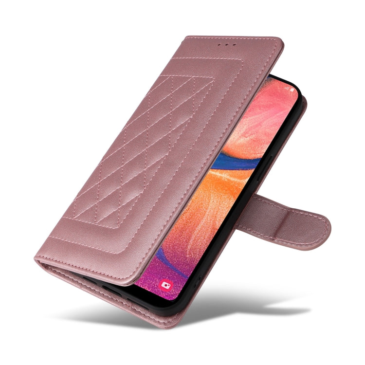 For Samsung Galaxy A20e Diamond Lattice Leather Flip Phone Case