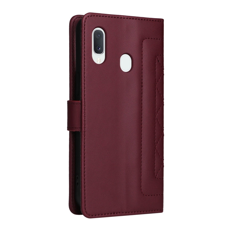 For Samsung Galaxy A20e Diamond Lattice Leather Flip Phone Case