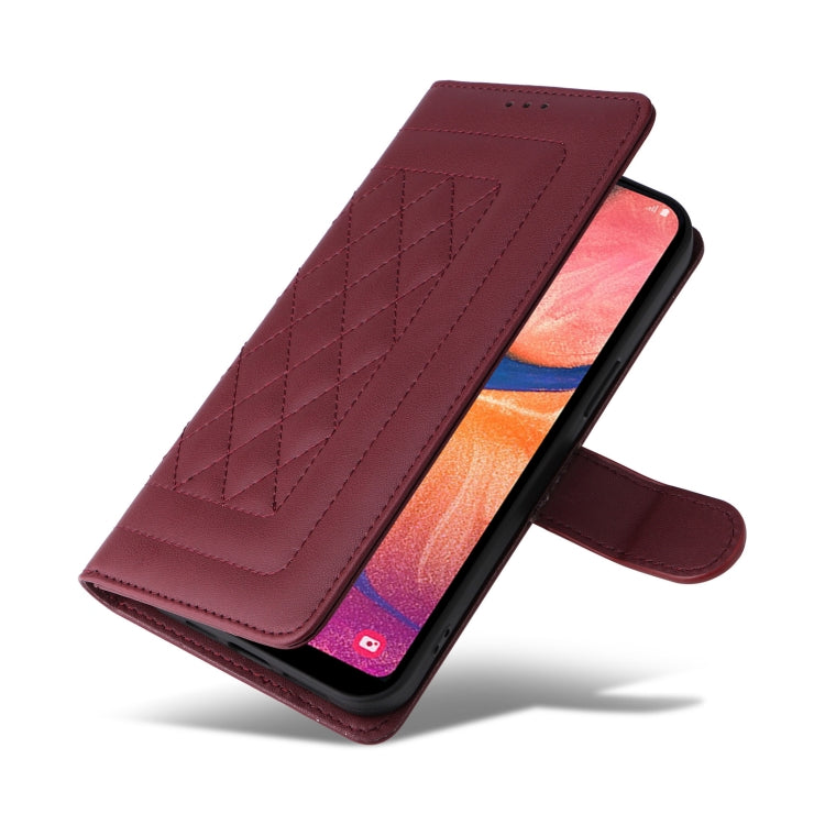 For Samsung Galaxy A20e Diamond Lattice Leather Flip Phone Case