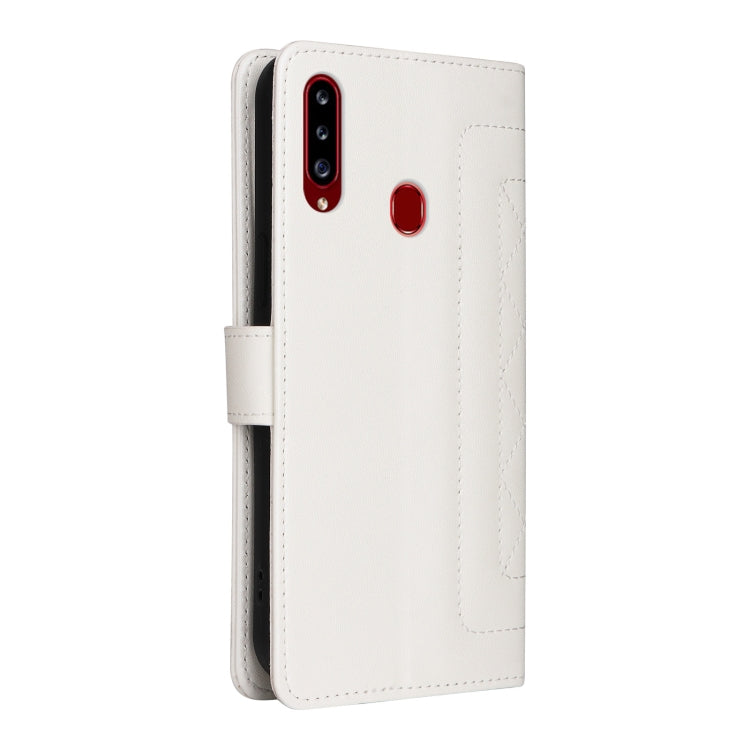 For Samsung Galaxy A20s Diamond Lattice Leather Flip Phone Case