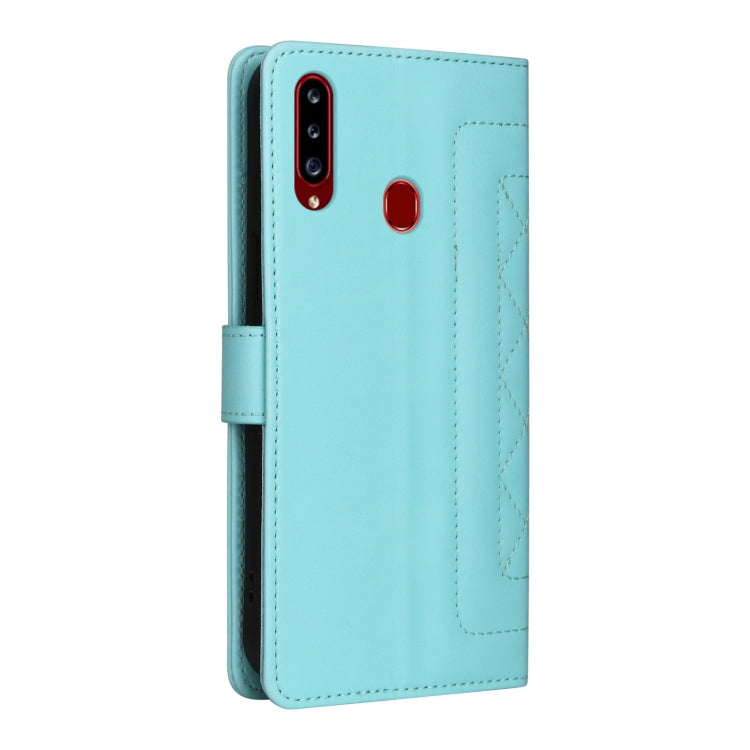 For Samsung Galaxy A20s Diamond Lattice Leather Flip Phone Case