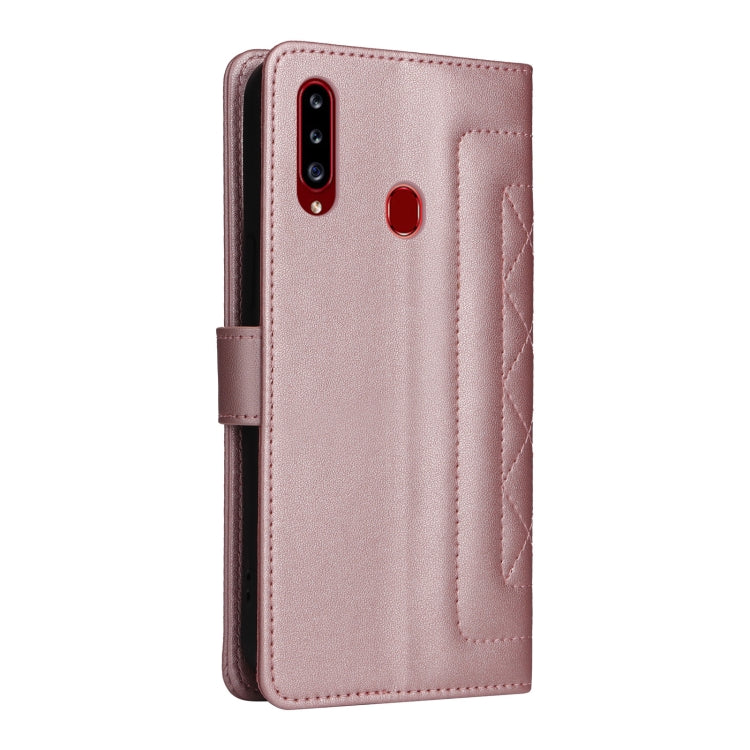 For Samsung Galaxy A20s Diamond Lattice Leather Flip Phone Case