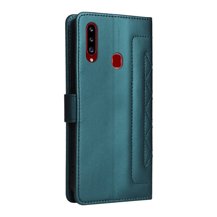 For Samsung Galaxy A20s Diamond Lattice Leather Flip Phone Case