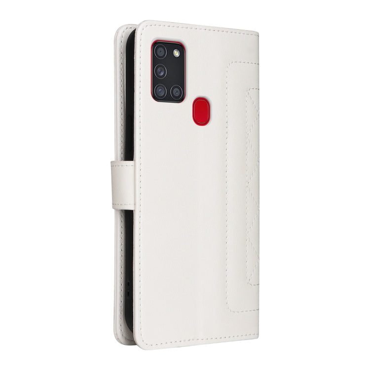 For Samsung Galaxy A21s Diamond Lattice Leather Flip Phone Case
