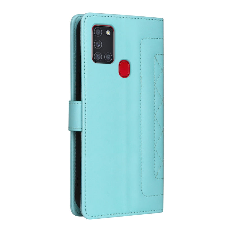 For Samsung Galaxy A21s Diamond Lattice Leather Flip Phone Case