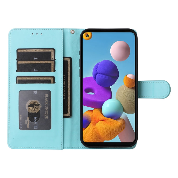 For Samsung Galaxy A21s Diamond Lattice Leather Flip Phone Case