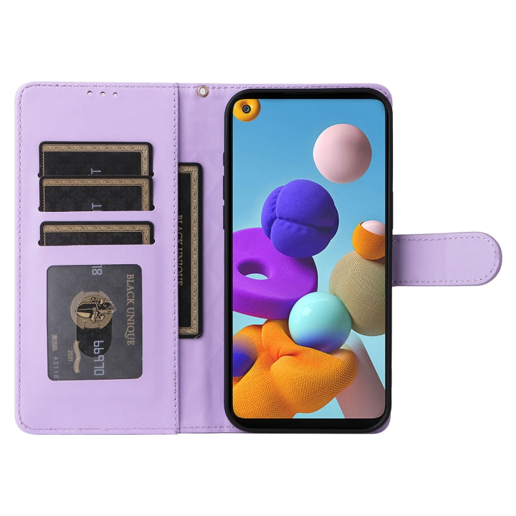 For Samsung Galaxy A21s Diamond Lattice Leather Flip Phone Case