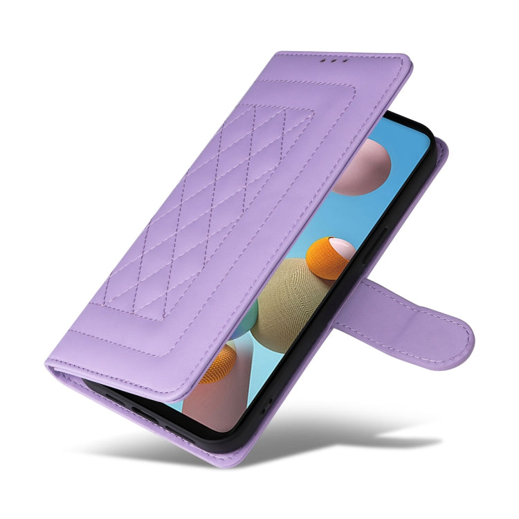 For Samsung Galaxy A21s Diamond Lattice Leather Flip Phone Case