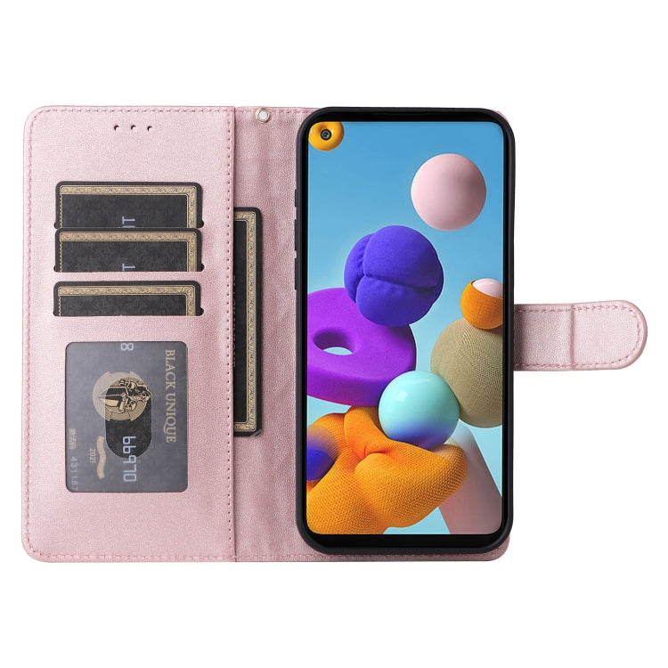 For Samsung Galaxy A21s Diamond Lattice Leather Flip Phone Case