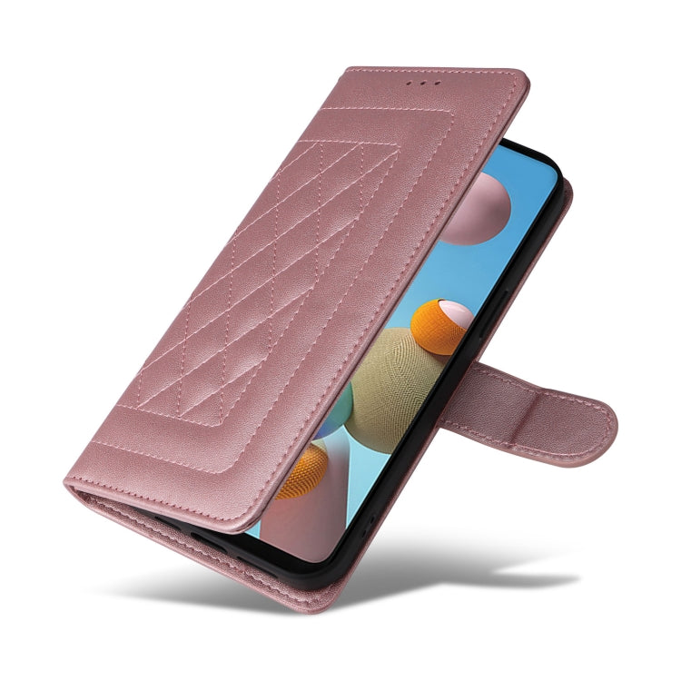 For Samsung Galaxy A21s Diamond Lattice Leather Flip Phone Case