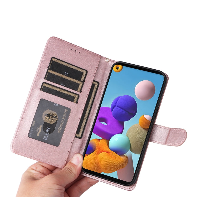 For Samsung Galaxy A21s Diamond Lattice Leather Flip Phone Case