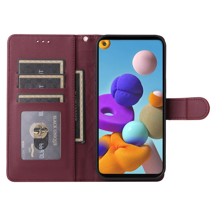 For Samsung Galaxy A21s Diamond Lattice Leather Flip Phone Case