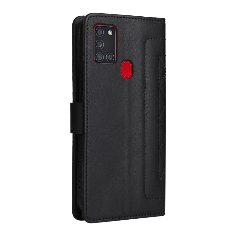 For Samsung Galaxy A21s Diamond Lattice Leather Flip Phone Case