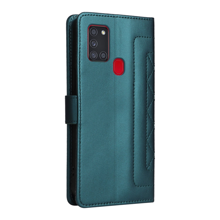 For Samsung Galaxy A21s Diamond Lattice Leather Flip Phone Case