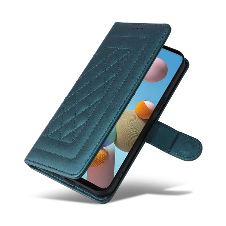 For Samsung Galaxy A21s Diamond Lattice Leather Flip Phone Case