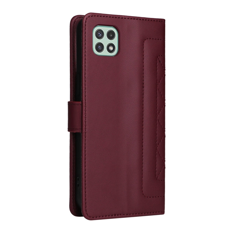 For Samsung Galaxy A22 5G Diamond Lattice Leather Flip Phone Case