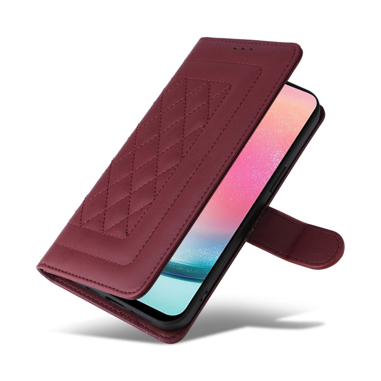 For Samsung Galaxy A24 4G Diamond Lattice Leather Flip Phone Case