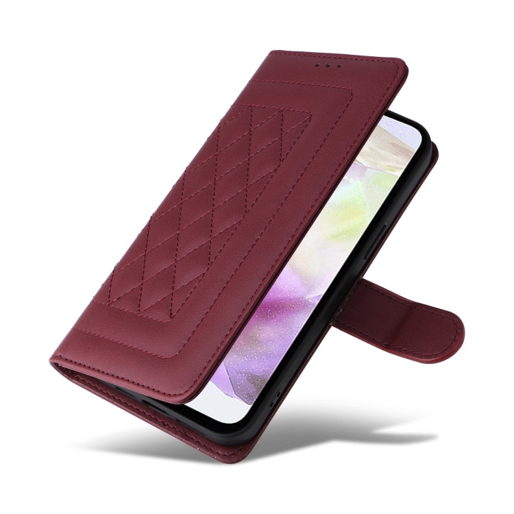 For Samsung Galaxy A35 Diamond Lattice Leather Flip Phone Case