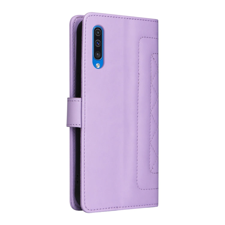 For Samsung Galaxy A50 Diamond Lattice Leather Flip Phone Case