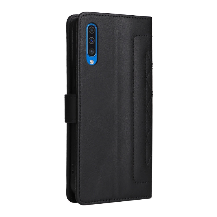 For Samsung Galaxy A50 Diamond Lattice Leather Flip Phone Case