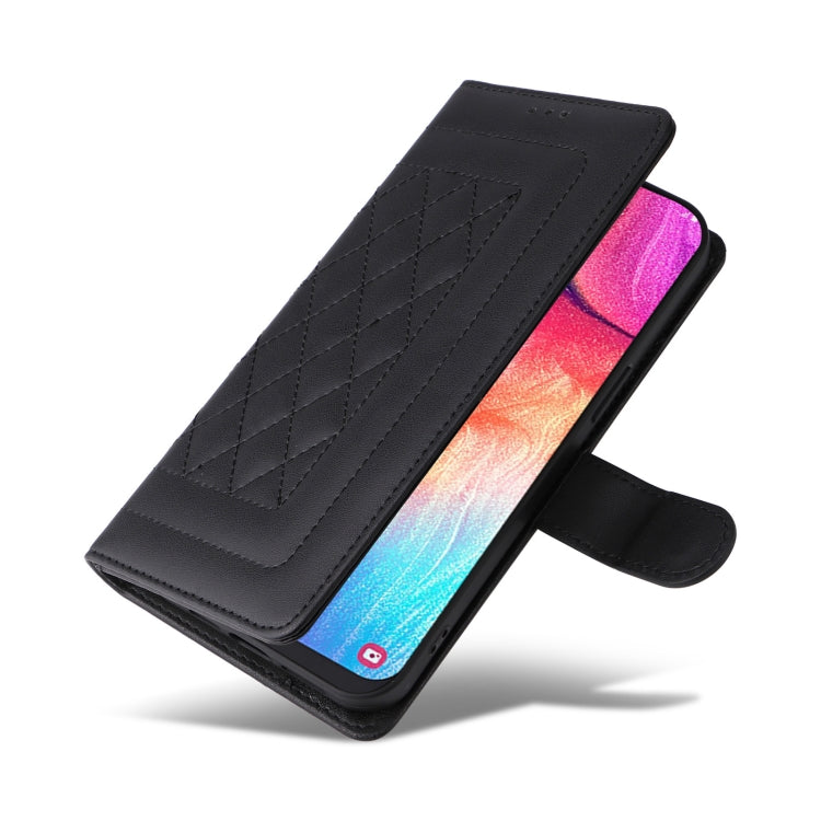 For Samsung Galaxy A50 Diamond Lattice Leather Flip Phone Case