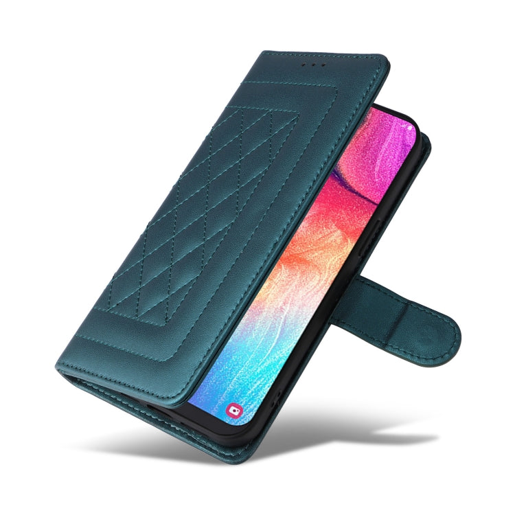 For Samsung Galaxy A50 Diamond Lattice Leather Flip Phone Case